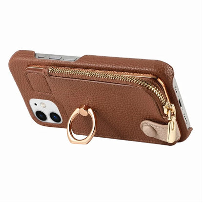Y3 for iPhone 11 Phone Case Wallet Pouch with Card Slots Ring Holder