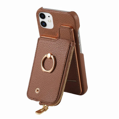 Y3 for iPhone 11 Phone Case Wallet Pouch with Card Slots Ring Holder