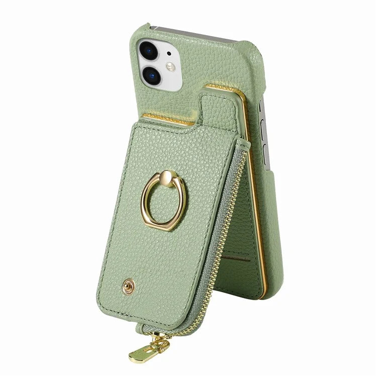 Y3 for iPhone 11 Phone Case Wallet Pouch with Card Slots Ring Holder