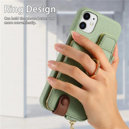 Y3 for iPhone 11 Phone Case Wallet Pouch with Card Slots Ring Holder