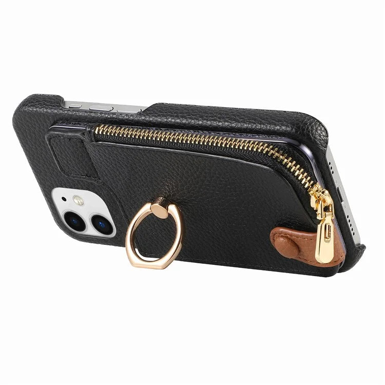 Y3 for iPhone 11 Phone Case Wallet Pouch with Card Slots Ring Holder