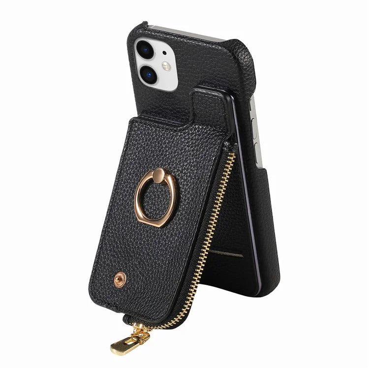 Y3 for iPhone 11 Phone Case Wallet Pouch with Card Slots Ring Holder