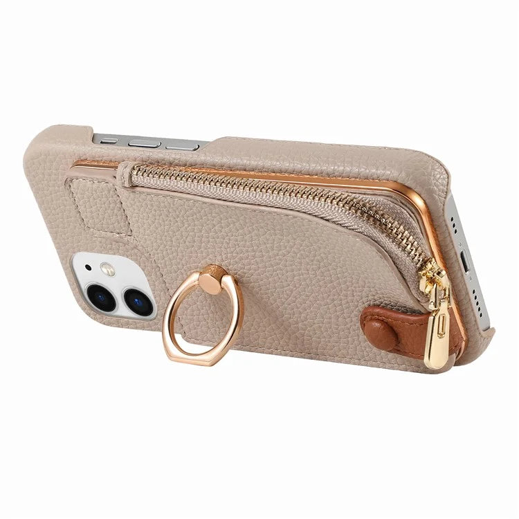 Y3 for iPhone 11 Phone Case Wallet Pouch with Card Slots Ring Holder