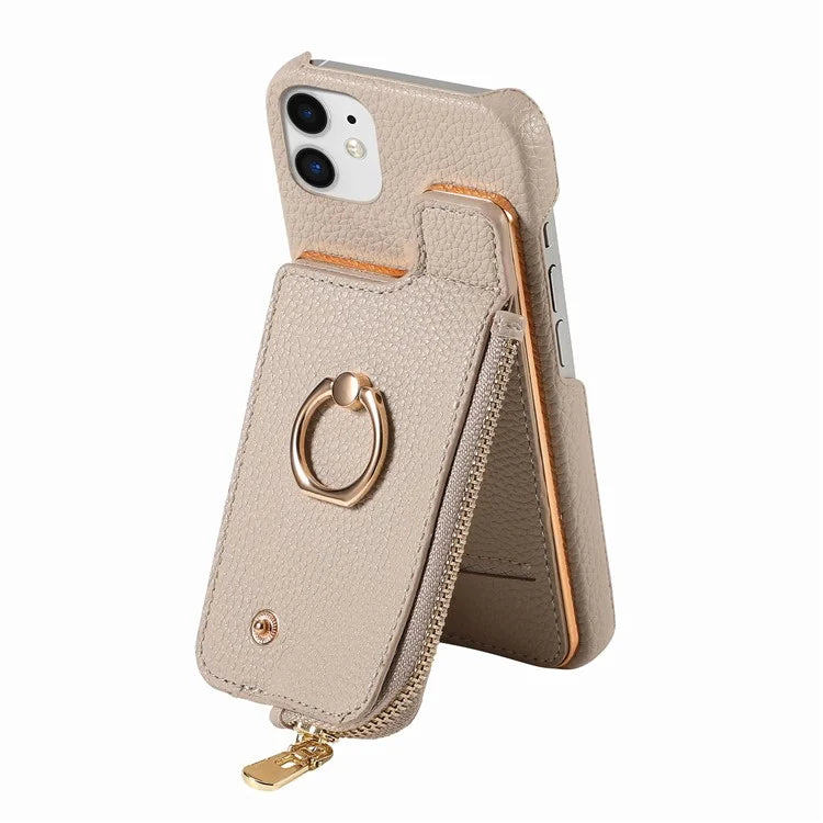 Y3 for iPhone 11 Phone Case Wallet Pouch with Card Slots Ring Holder