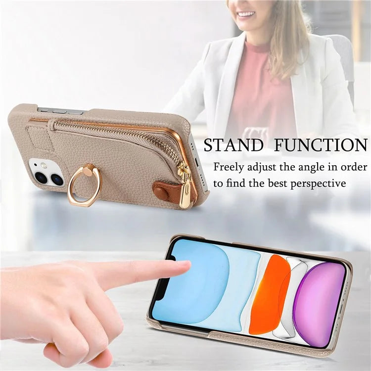 Y3 for iPhone 11 Phone Case Wallet Pouch with Card Slots Ring Holder
