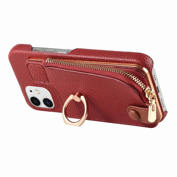 Y3 for iPhone 11 Phone Case Wallet Pouch with Card Slots Ring Holder