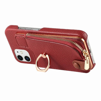 Y3 for iPhone 11 Phone Case Wallet Pouch with Card Slots Ring Holder