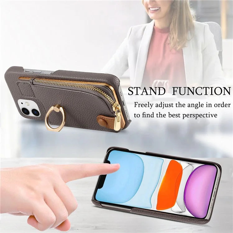 Y3 for iPhone 11 Phone Case Wallet Pouch with Card Slots Ring Holder