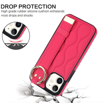 For iPhone 12 mini Case Wave Pattern PU+TPU Kickstand Phone Cover