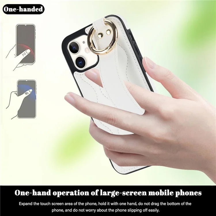 For iPhone 12 mini Case Wave Pattern PU+TPU Kickstand Phone Cover