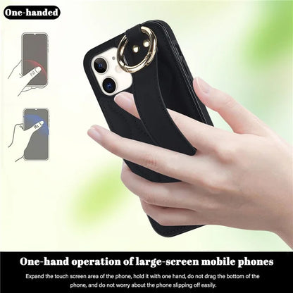For iPhone 12 mini Case Wave Pattern PU+TPU Kickstand Phone Cover