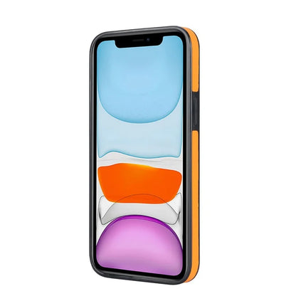 For iPhone 11 Pro Wave Pattern Cell Phone Case PU+TPU Wristband Cover