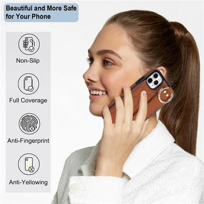 For iPhone 11 Pro Wave Pattern Cell Phone Case PU+TPU Wristband Cover