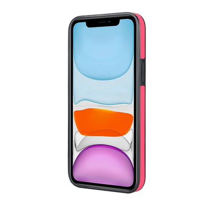 For iPhone 11 Pro Wave Pattern Cell Phone Case PU+TPU Wristband Cover