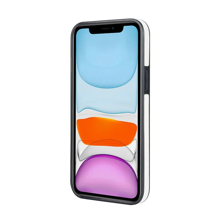 For iPhone 11 Pro Wave Pattern Cell Phone Case PU+TPU Wristband Cover