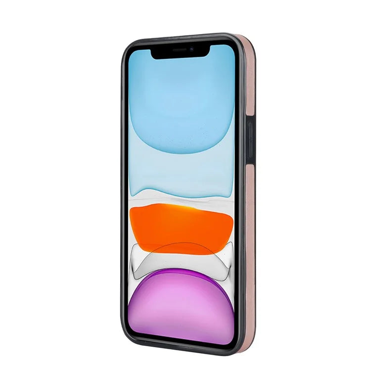 For iPhone 11 Pro Wave Pattern Cell Phone Case PU+TPU Wristband Cover Gold