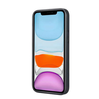 For iPhone 11 Pro Wave Pattern Cell Phone Case PU+TPU Wristband Cover