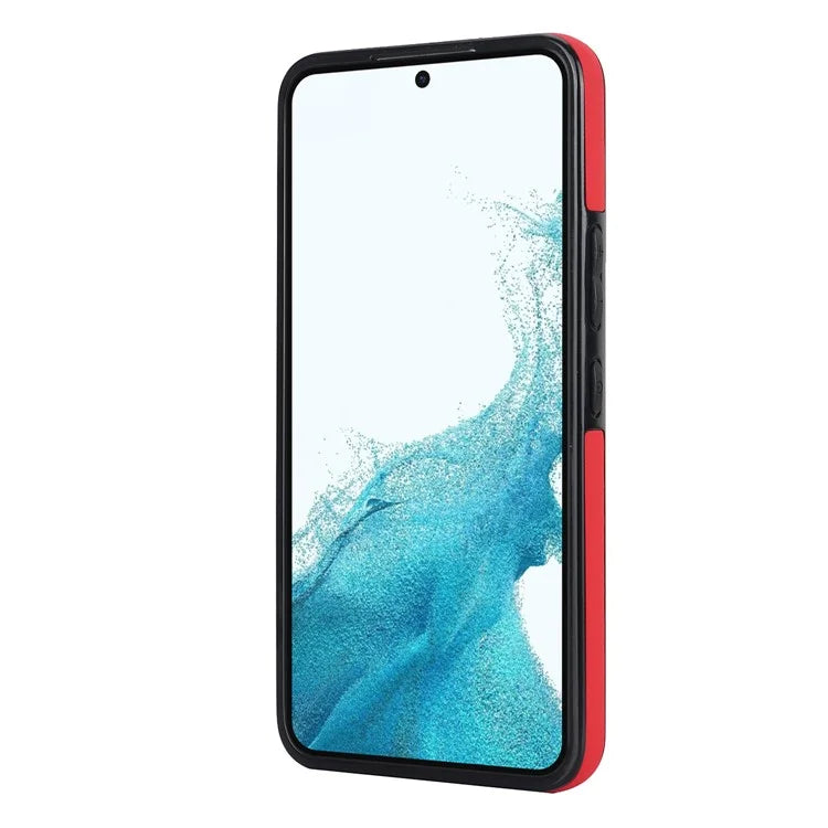 For Samsung Galaxy S22+ 5G Cell Phone Case Wristband Kickstand Drop Resistant Wave Pattern Cover