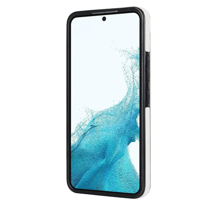 For Samsung Galaxy S22+ 5G Cell Phone Case Wristband Kickstand Drop Resistant Wave Pattern Cover