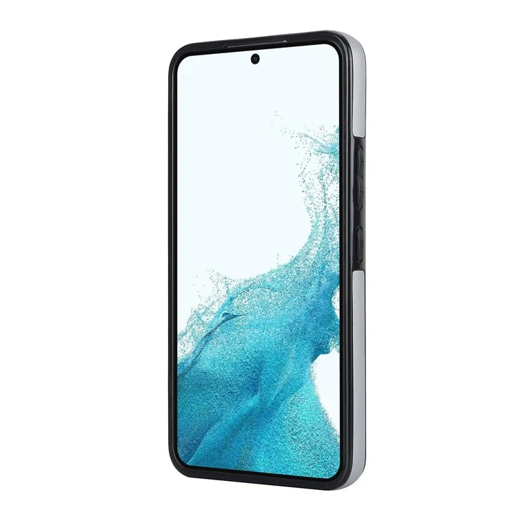For Samsung Galaxy S22+ 5G Cell Phone Case Wristband Kickstand Drop Resistant Wave Pattern Cover