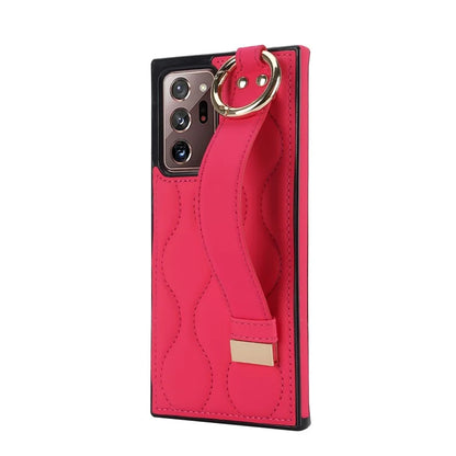 For Samsung Galaxy Note20 Ultra / Note20 Ultra 5G Case PU Leather+TPU Wristband Kickstand Cover