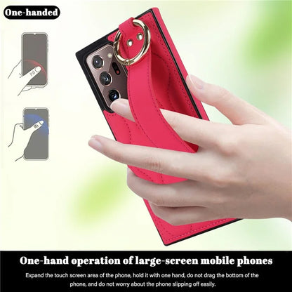 For Samsung Galaxy Note20 Ultra / Note20 Ultra 5G Case PU Leather+TPU Wristband Kickstand Cover