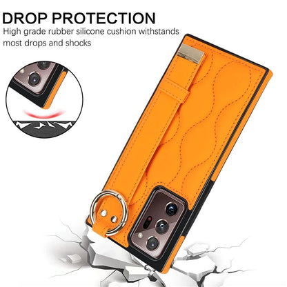 For Samsung Galaxy Note20 Ultra / Note20 Ultra 5G Case PU Leather+TPU Wristband Kickstand Cover