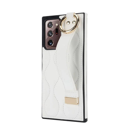 For Samsung Galaxy Note20 Ultra / Note20 Ultra 5G Case PU Leather+TPU Wristband Kickstand Cover