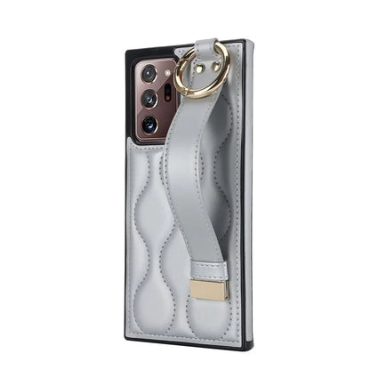 For Samsung Galaxy Note20 Ultra / Note20 Ultra 5G Case PU Leather+TPU Wristband Kickstand Cover