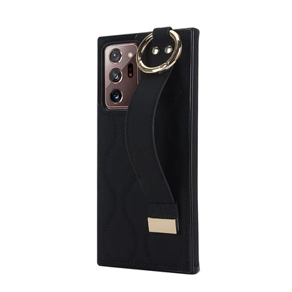 For Samsung Galaxy Note20 Ultra / Note20 Ultra 5G Case PU Leather+TPU Wristband Kickstand Cover