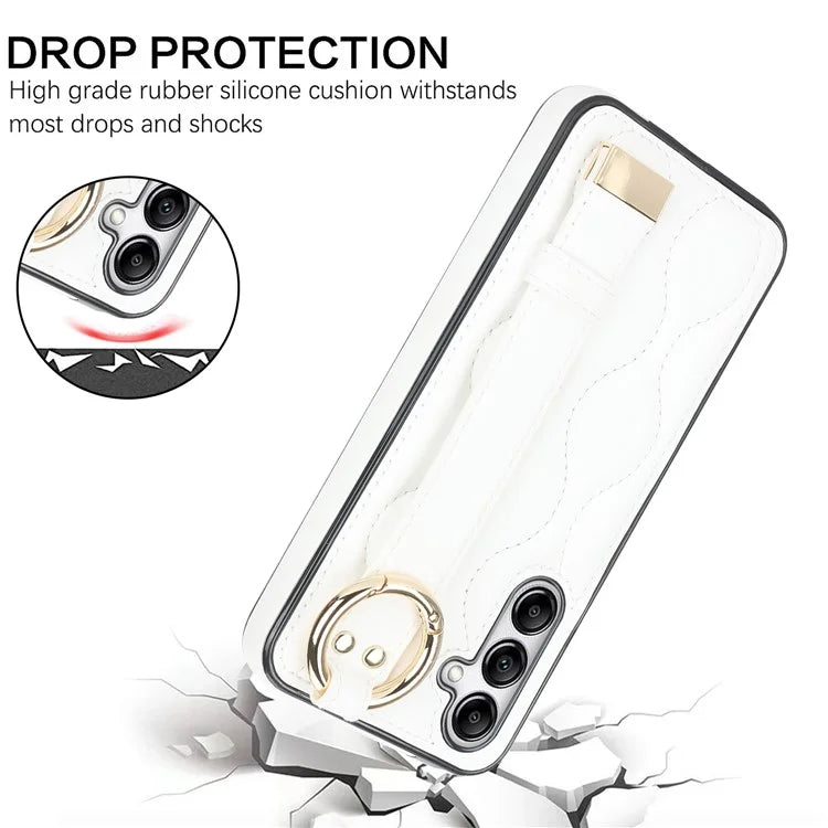 For Samsung Galaxy A54 5G Case Stylish Wave Pattern Ring Hanging Buckle Phone Cover with Kickstand