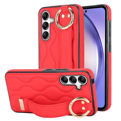For Samsung Galaxy A54 5G Case Stylish Wave Pattern Ring Hanging Buckle Phone Cover with Kickstand