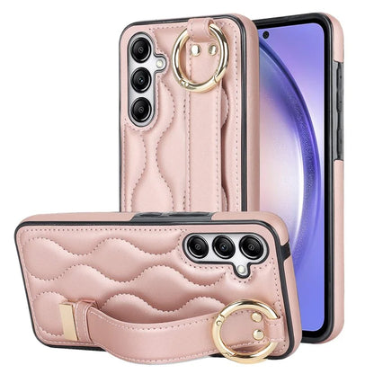For Samsung Galaxy A54 5G Case Stylish Wave Pattern Ring Hanging Buckle Phone Cover with Kickstand