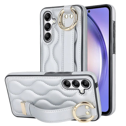 For Samsung Galaxy A54 5G Case Stylish Wave Pattern Ring Hanging Buckle Phone Cover with Kickstand