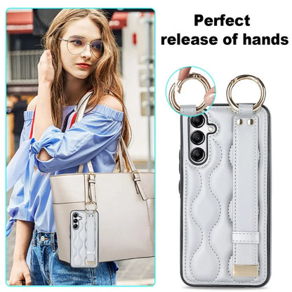 For Samsung Galaxy A54 5G Case Stylish Wave Pattern Ring Hanging Buckle Phone Cover with Kickstand