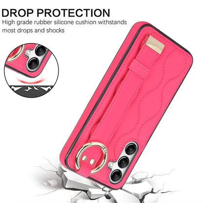 For Samsung Galaxy A54 5G Case Stylish Wave Pattern Ring Hanging Buckle Phone Cover with Kickstand