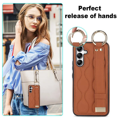 For Samsung Galaxy A54 5G Case Stylish Wave Pattern Ring Hanging Buckle Phone Cover with Kickstand