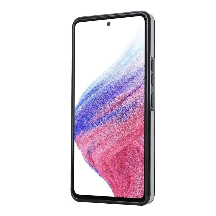 For Samsung Galaxy A53 5G Cell Phone Case Ring Hanging Buckle PU Leather+TPU Cover with Wristband