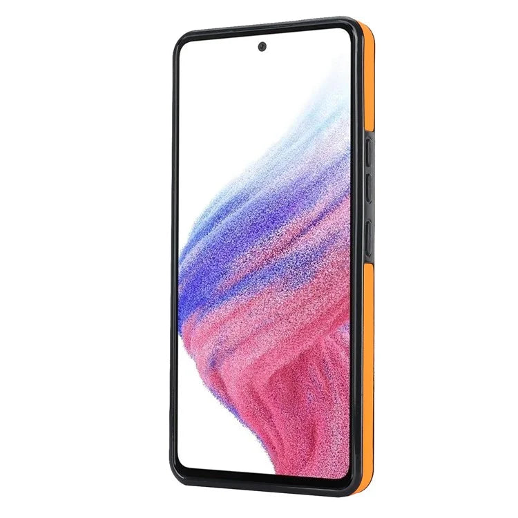 For Samsung Galaxy A53 5G Cell Phone Case Ring Hanging Buckle PU Leather+TPU Cover with Wristband