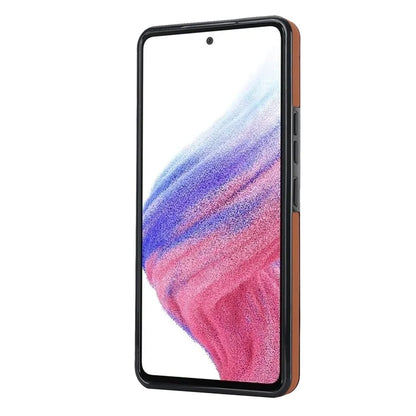 For Samsung Galaxy A53 5G Cell Phone Case Ring Hanging Buckle PU Leather+TPU Cover with Wristband