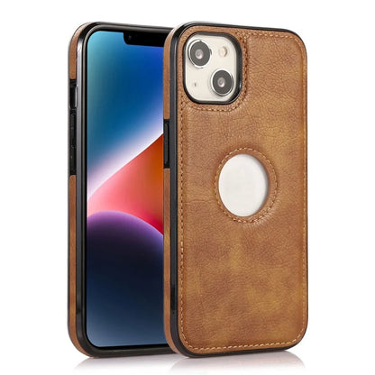 For iPhone 13 6.1 inch Cell Phone Case Logo View Design TPU+PU Leather Shockproof Back Cover