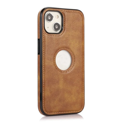 For iPhone 13 6.1 inch Cell Phone Case Logo View Design TPU+PU Leather Shockproof Back Cover