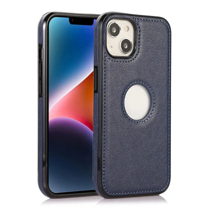 For iPhone 13 6.1 inch Cell Phone Case Logo View Design TPU+PU Leather Shockproof Back Cover