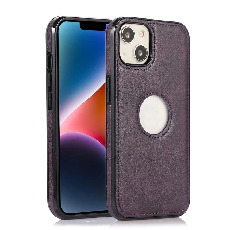 For iPhone 13 6.1 inch Cell Phone Case Logo View Design TPU+PU Leather Shockproof Back Cover