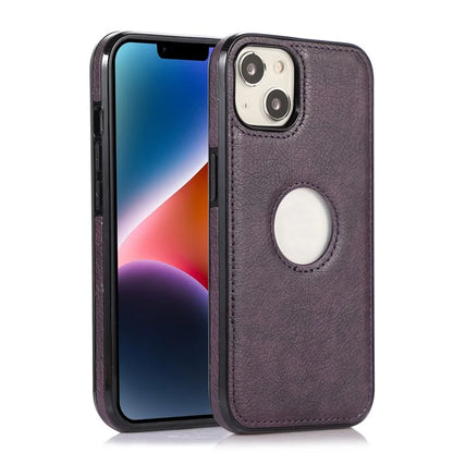 For iPhone 13 6.1 inch Cell Phone Case Logo View Design TPU+PU Leather Shockproof Back Cover
