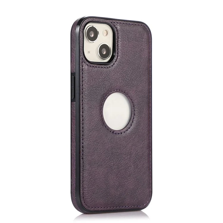 For iPhone 13 6.1 inch Cell Phone Case Logo View Design TPU+PU Leather Shockproof Back Cover