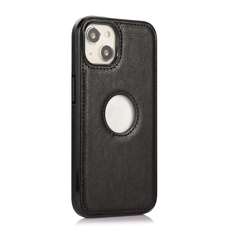 For iPhone 13 6.1 inch Cell Phone Case Logo View Design TPU+PU Leather Shockproof Back Cover
