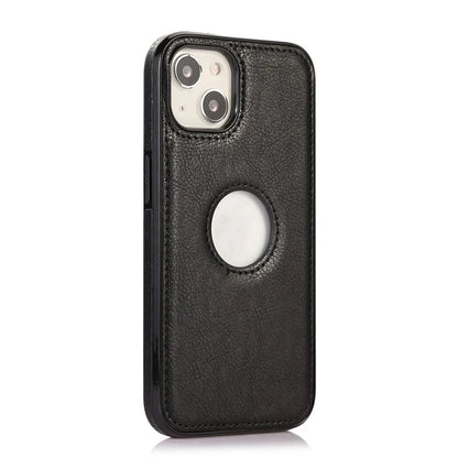 For iPhone 13 6.1 inch Cell Phone Case Logo View Design TPU+PU Leather Shockproof Back Cover
