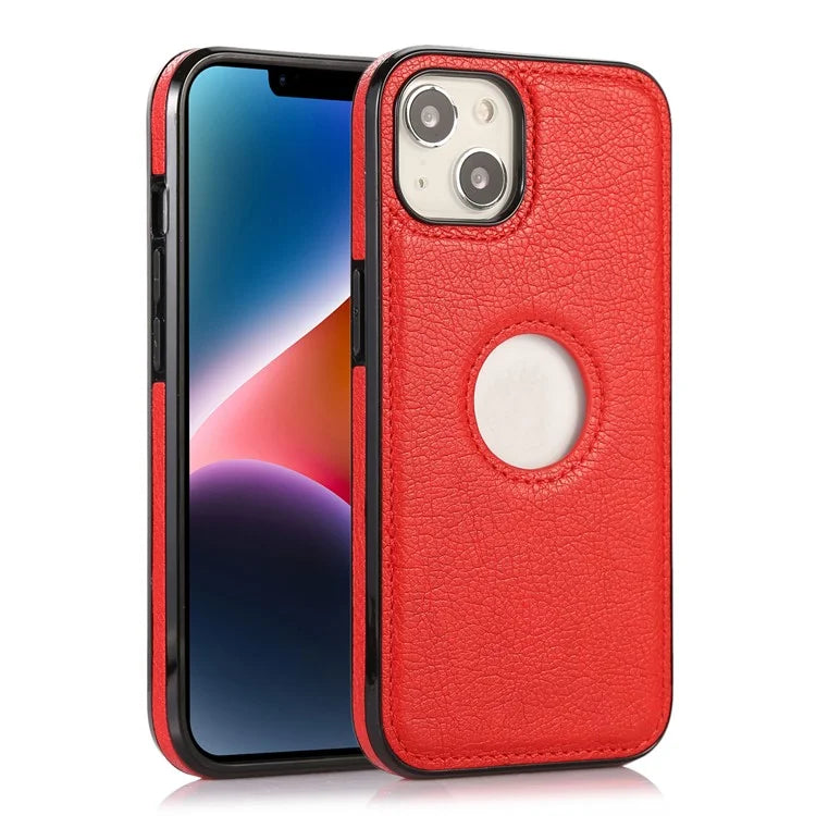 For iPhone 13 6.1 inch Cell Phone Case Logo View Design TPU+PU Leather Shockproof Back Cover