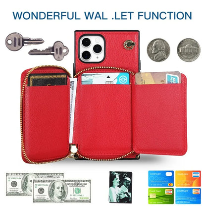 For iPhone 11 Pro Cell Phone Case TPU+PU Fall Protection Cover with Long Strap